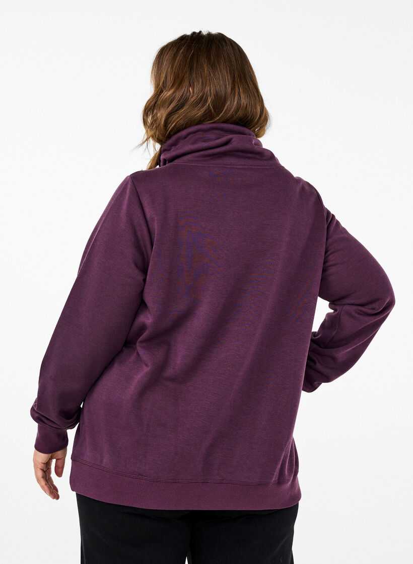 FLASH - Sweatshirt met hoge kraag, Plum Perfect, Model image number 1