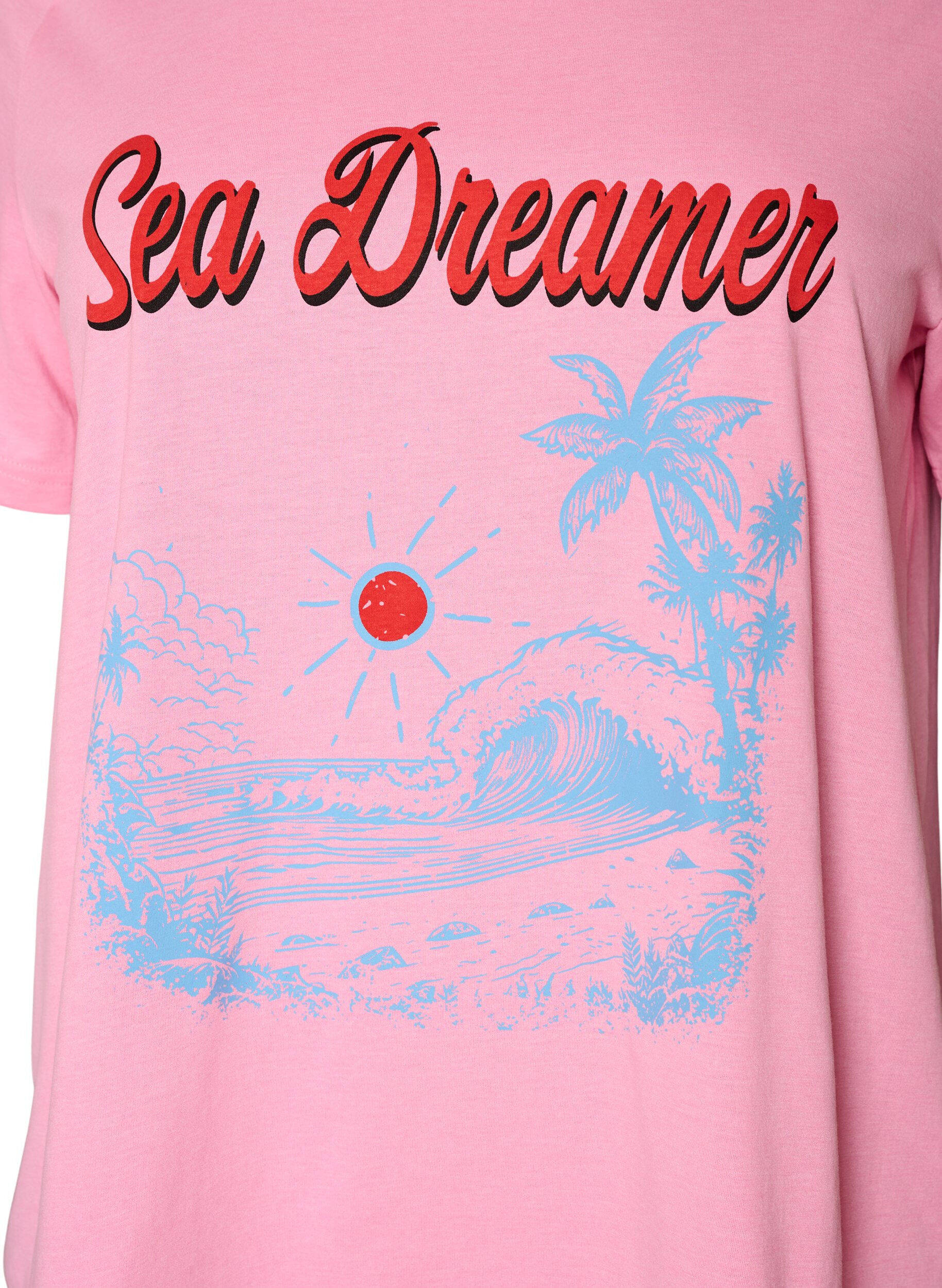 ZizziT-shirt met motief, Roze, Packshot image number 2