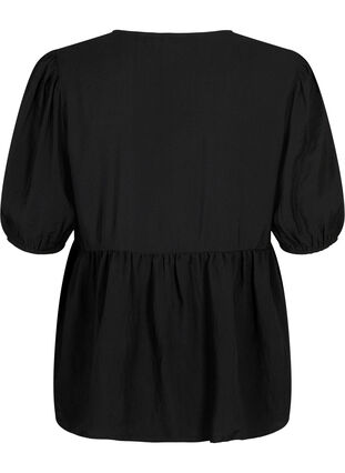 Viscose blouse met anglaise borduursel, Black, Packshot image number 1