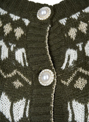Gedessineerd gebreid vest met wol, Forest Night Comb, Packshot image number 2