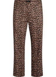 Luipaard jeans met normale taille, Bruin