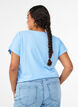 T-shirt met korte mouwen in een katoenmix, Blauw, Model image number 2
