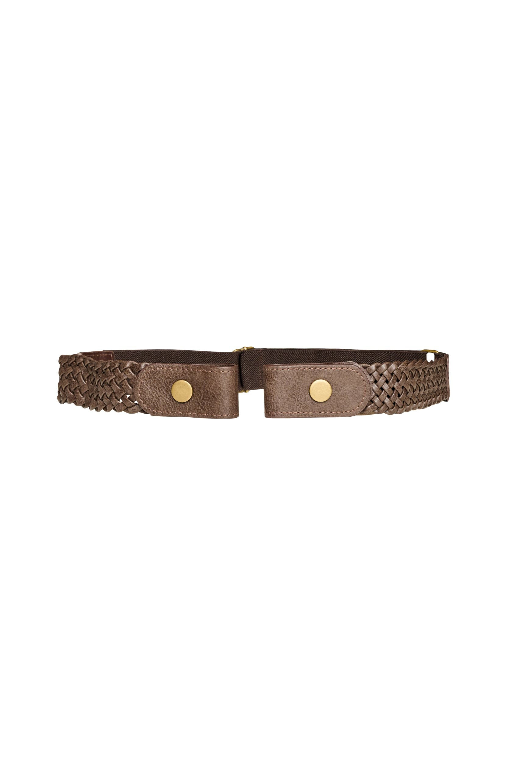 ZizziGevlochten elastische riem, Bruin, Packshot image number 0