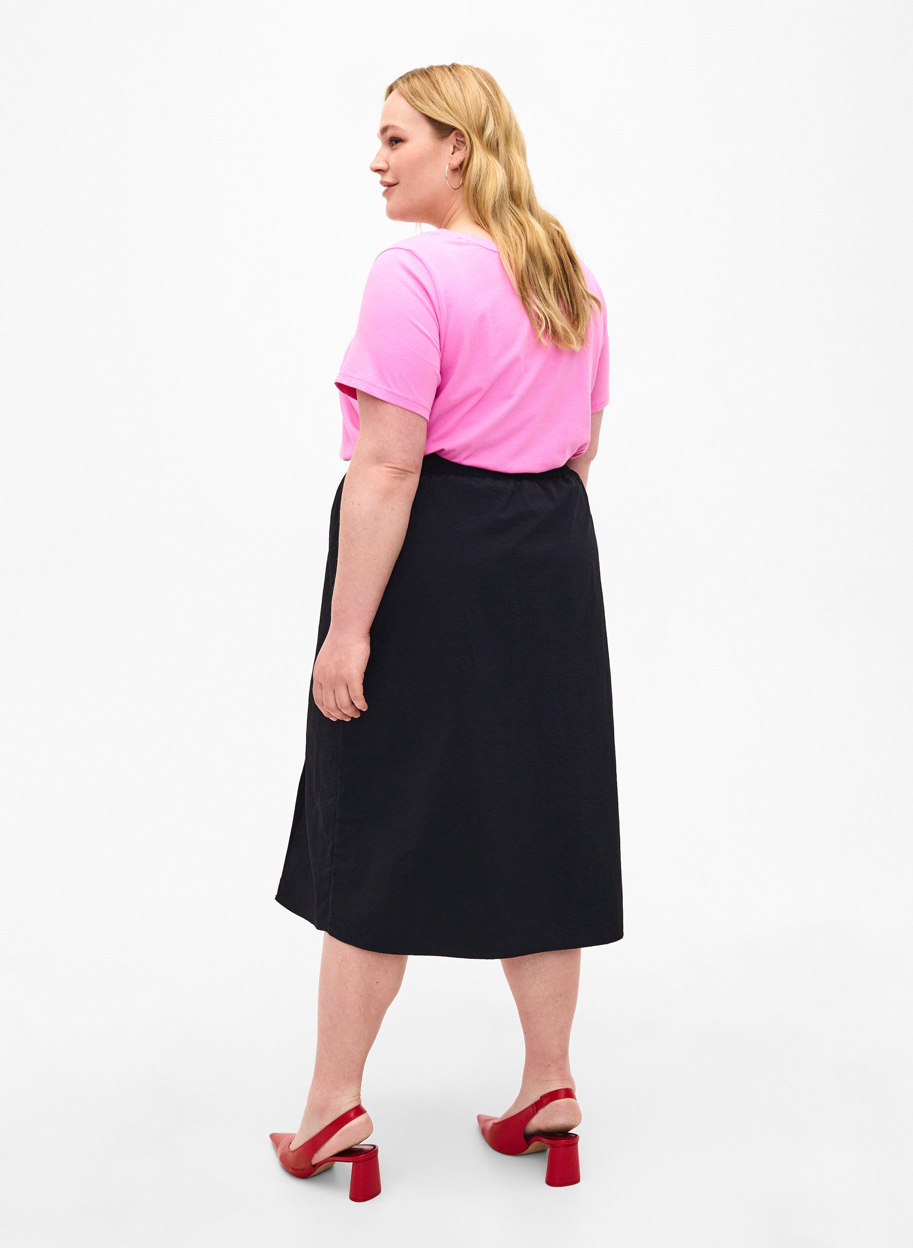 Zizzi Midirok met split en cargozak, Black, Model image number 1