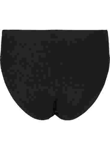 Bikinibroekje met hoge taille en crêpe structuur, Black, Packshot image number 1