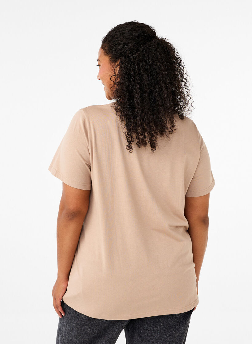 Katoenen T-shirt met opdruk, S. Mink w. Flower, Model image number 1