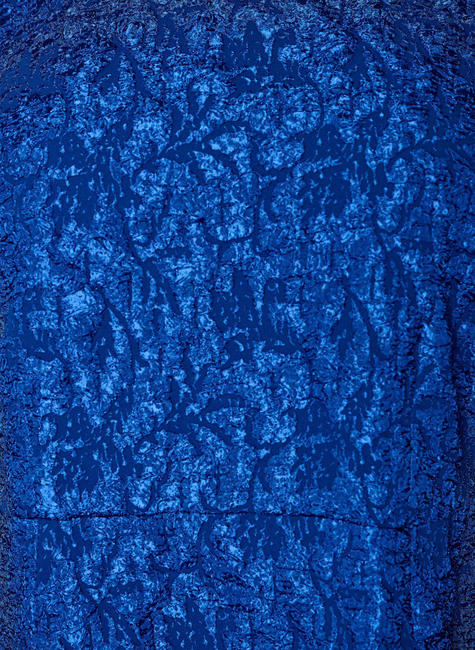 ZizziJacquard jurk met pofmouwen en A-lijn, Blauw, Packshot image number 2