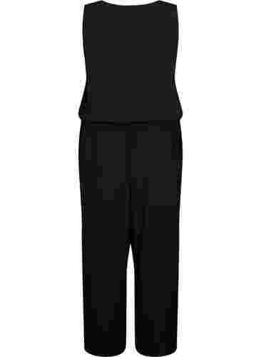 Mouwloze jumpsuit van viscose, Black, Packshot image number 1