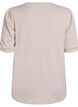 Blouse met knoopdetail en korte pofmouwen, Beige, Packshot image number 1