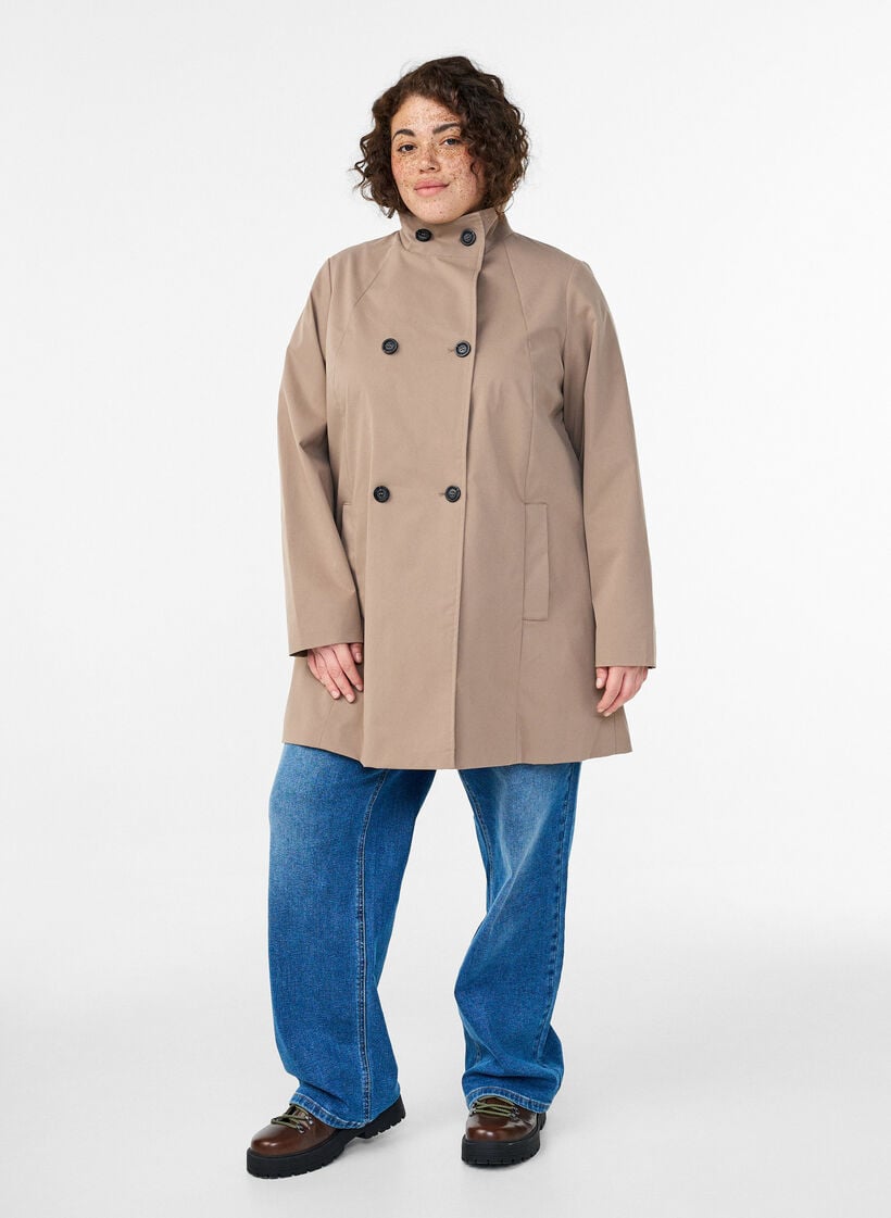 Waterafstotende lentejas met een A-lijnsnit, Grijs, Model image number 1