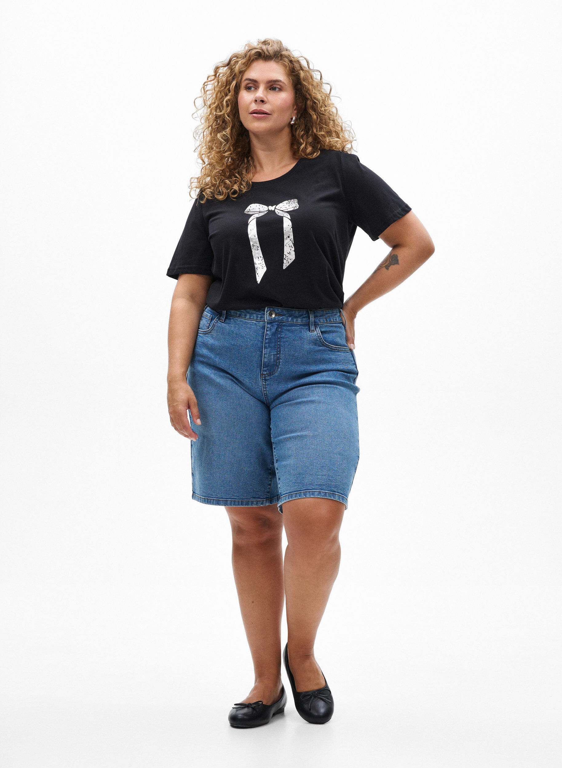 ZizziT-shirt met print, Zwart, Model image number 1