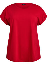 T-shirt met korte mouwen van katoenmix, Rood