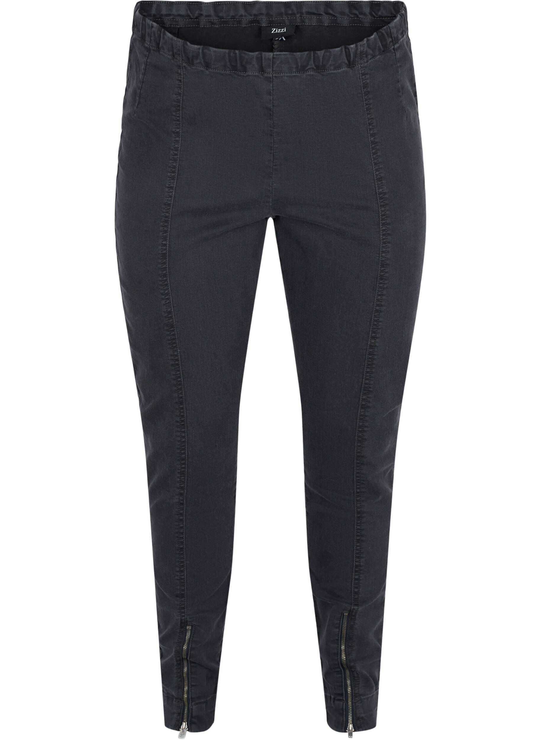 Zizzi Jegging met ritsdetail, Grey Wash, Packshot image number 0