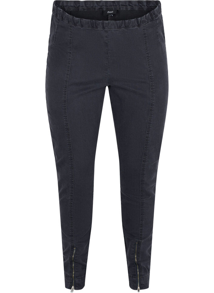 Jegging met ritsdetail, Grey Wash, Packshot image number 0