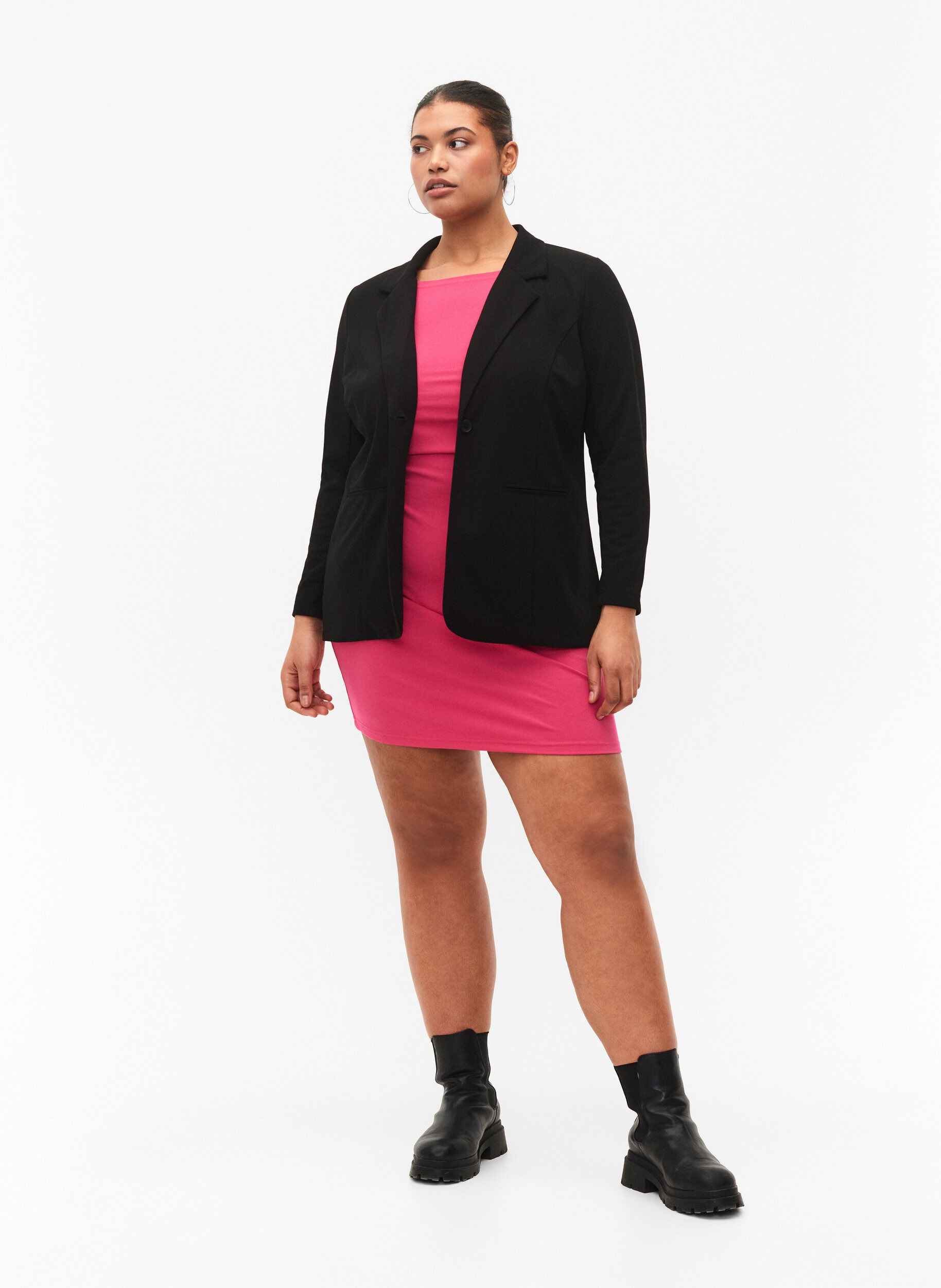 Zizzi Blazer met zakken, Black, Model image number 2