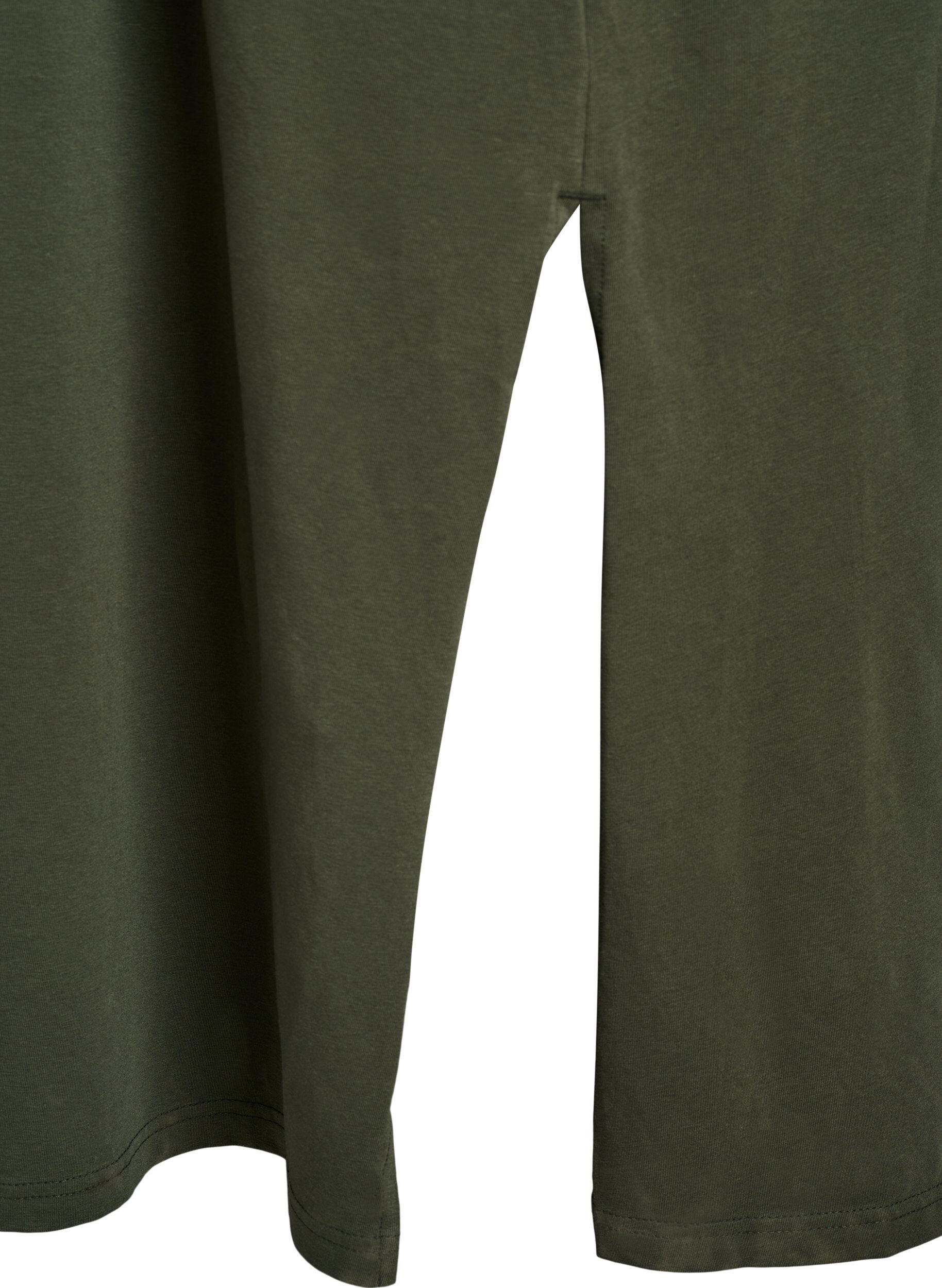 Zizzi Midi-jurk in katoen met korte mouwen, Groen, Packshot image number 3