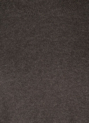 Gebreide blouse met ballonmouwen, Dark Grey Melange, Packshot image number 2