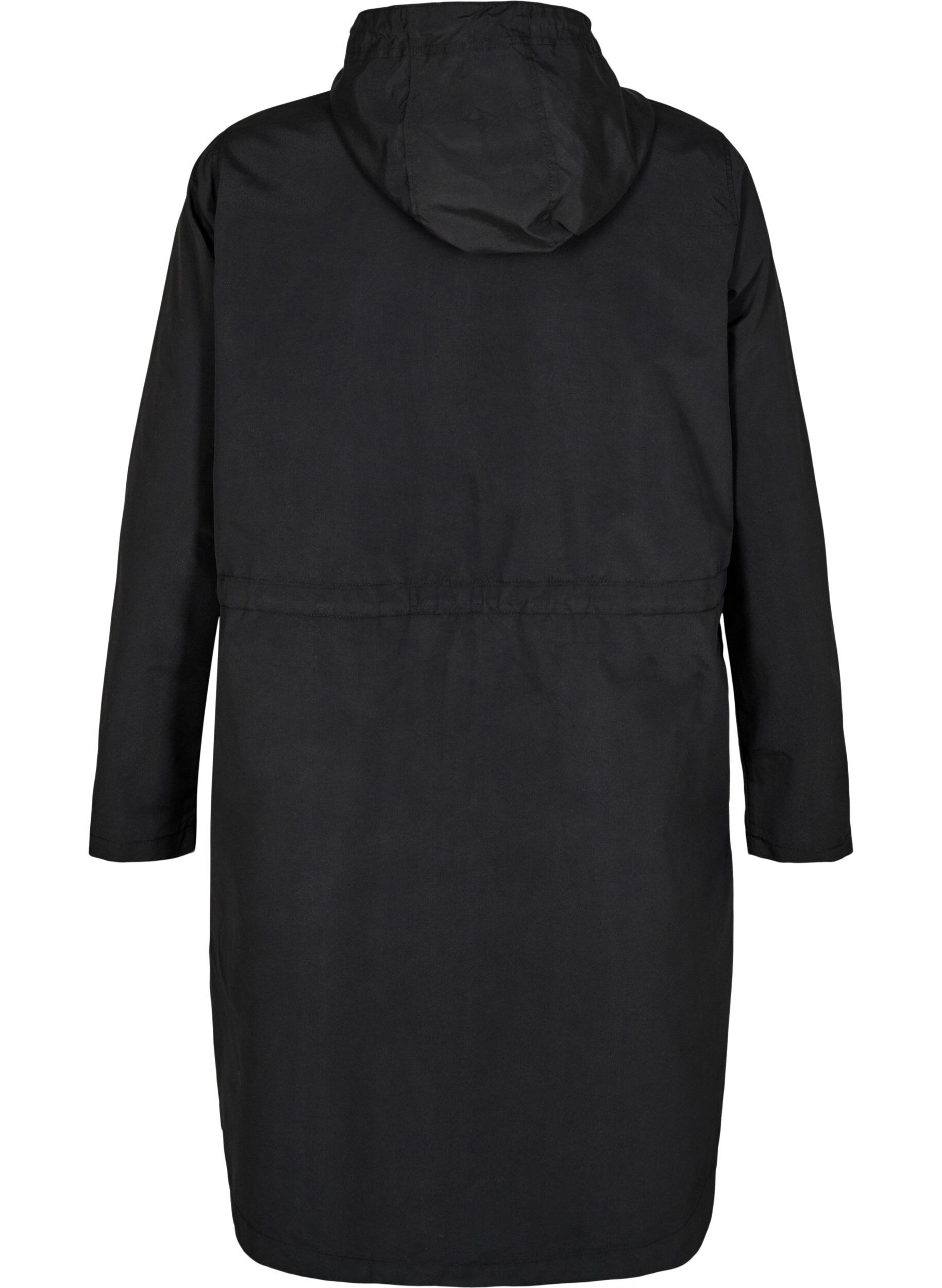 Zizzi FLASH - Waterafstotende parka met capuchon, Zwart, Packshot image number 1