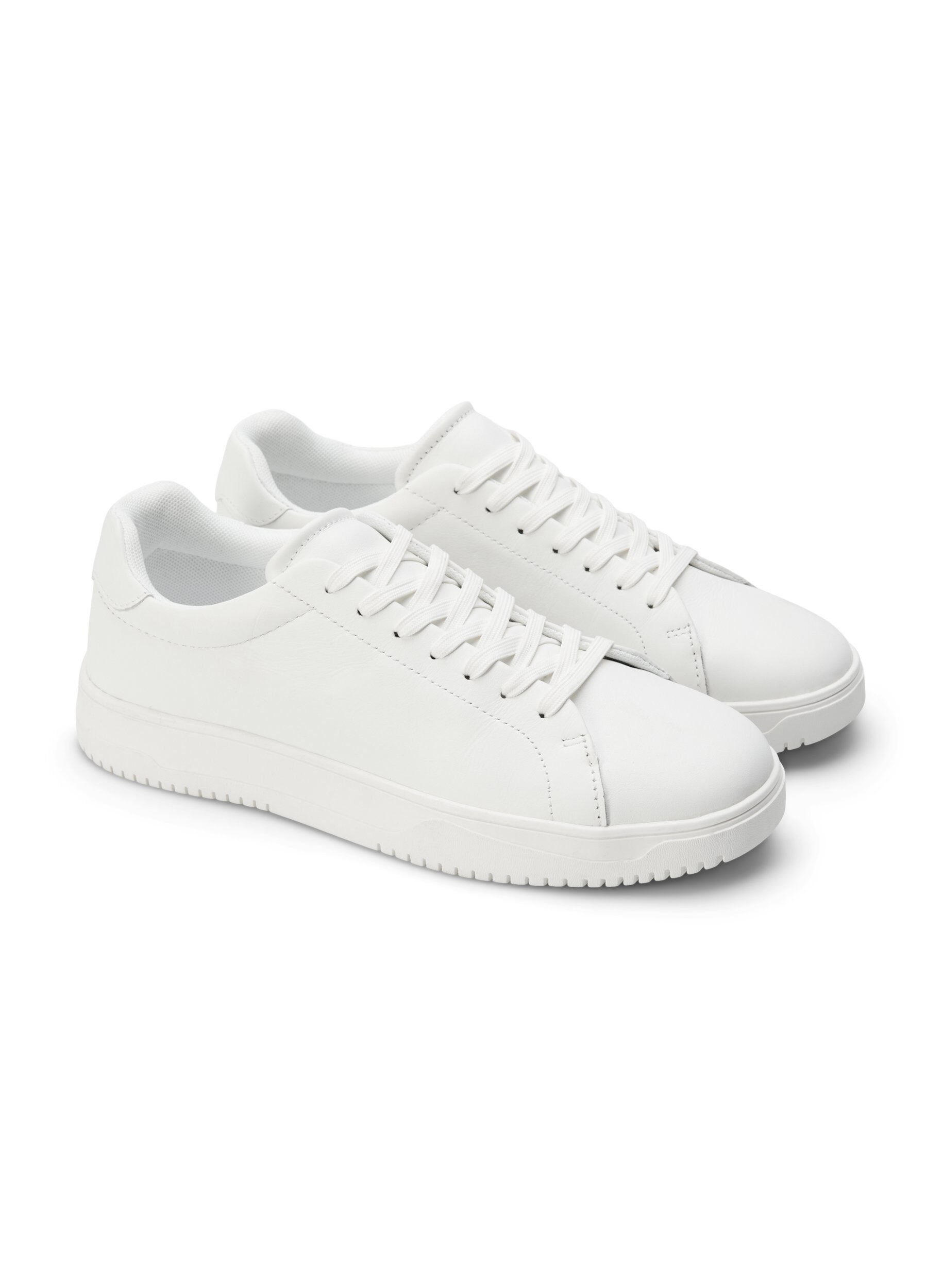Zizzi Brede lederen sneakers, White, Packshot image number 3