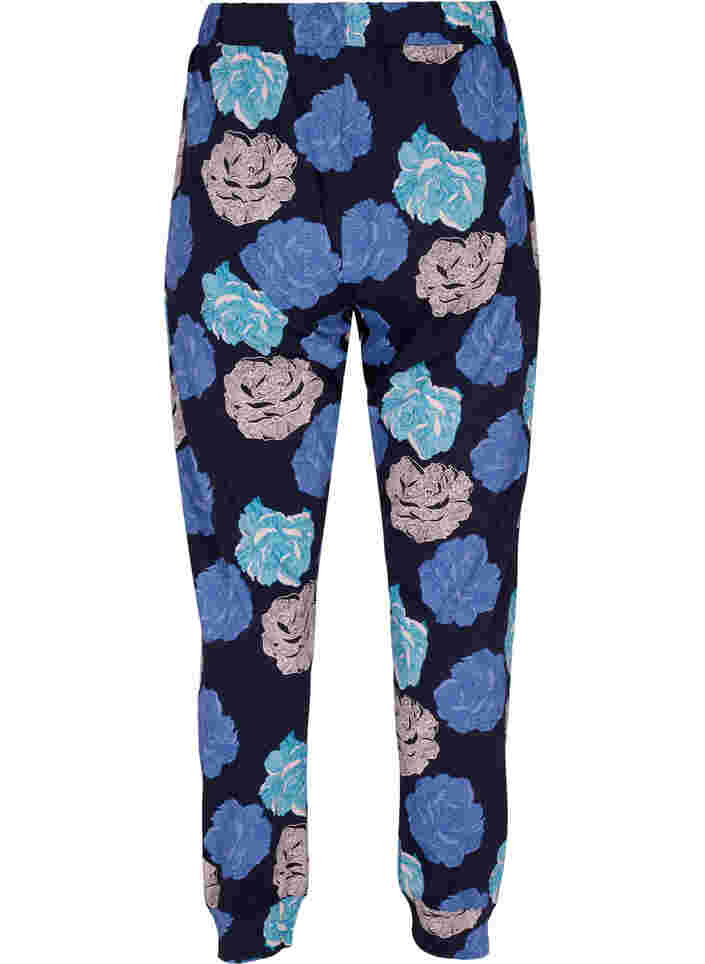 Katoenen pyjama broek met bloemenprint, Blue Flower, Packshot image number 1