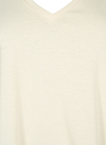 T-shirt met korte mouwen en v-hals, Birch, Packshot image number 2