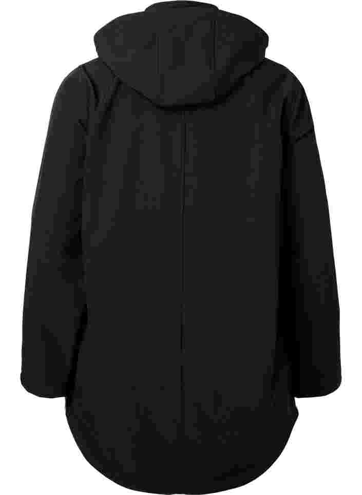 Softshell jas met afneembare capuchon, Black, Packshot image number 1