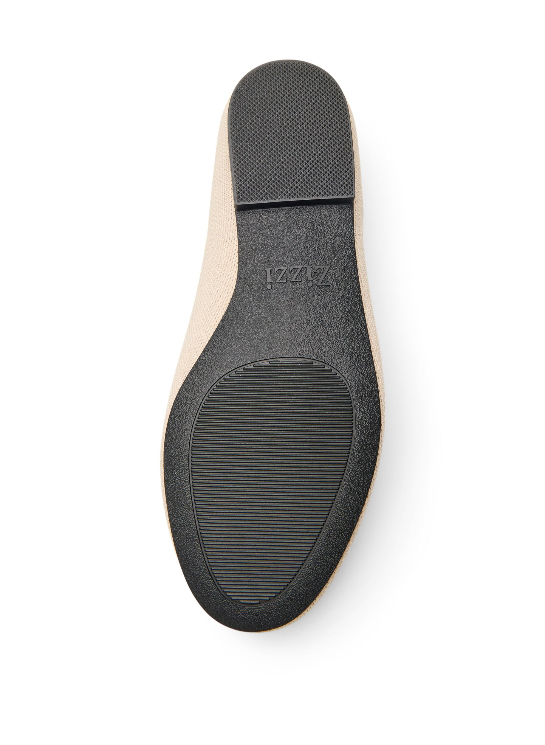 Zizzi Ballet flats in een fijn textuurstofje, Beige, Packshot image number 4