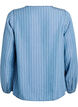 Gestreepte denim blouse met lange mouwen, Blauw, Packshot image number 1