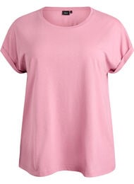 T-shirt met korte mouwen van katoenmix, Roze