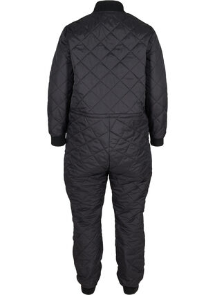 Gewatteerde jumpsuit met verstelbare taille, Black, Packshot image number 1