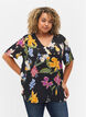 Viscose blouse met korte mouwen en bloemenprint, Big Flower AOP, Model image number 0