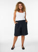 Los katoenen mousseline shorts met een hoge taille, Zwart, Model image number 1