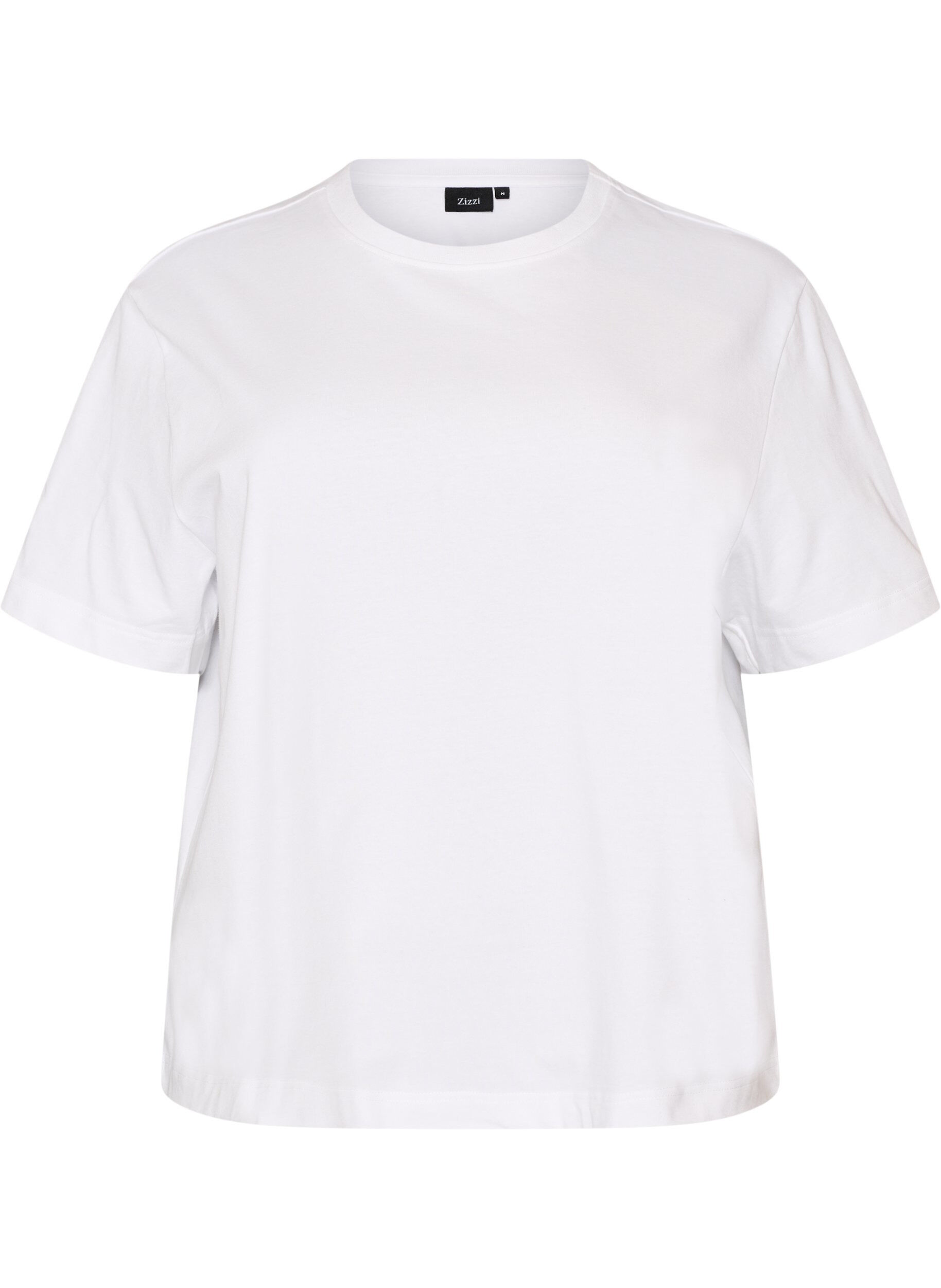 ZizziBoxy katoenen T-shirt, Wit, Packshot image number 0