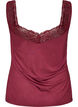 Viscose top met kanten rand, Rood, Packshot image number 1