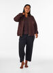 Sweatvest met hoge kraag en rits, Bruin, Model image number 1