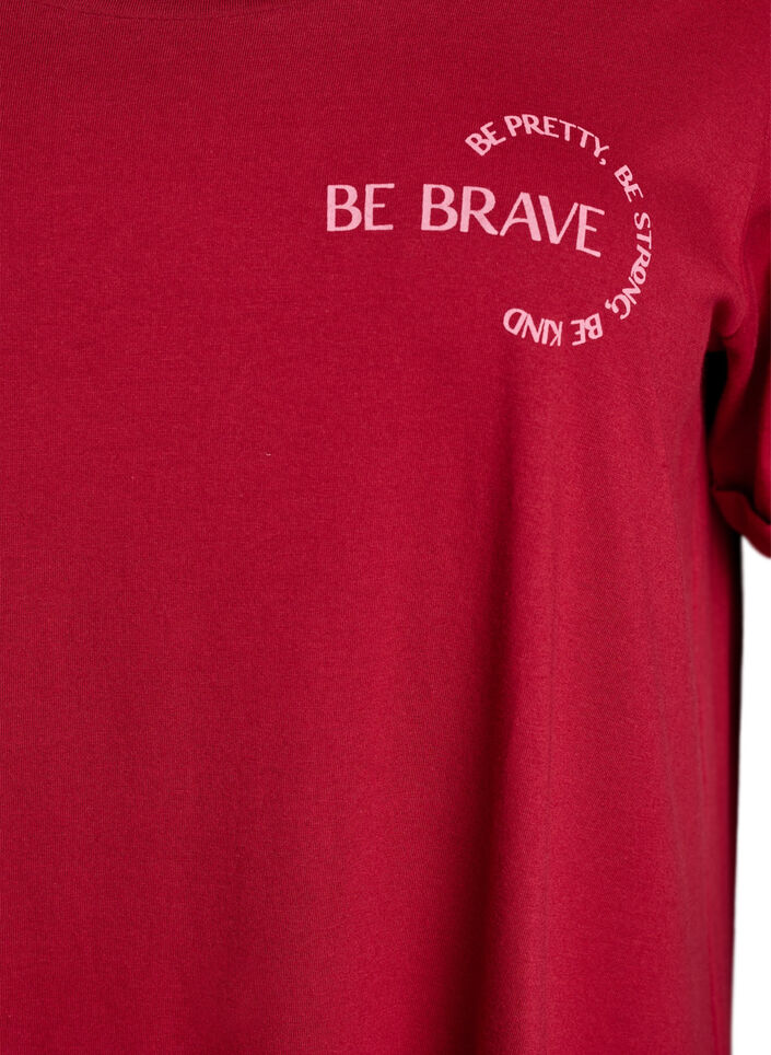 Nachtjapon met korte mouwen van biologisch katoen, Rood, Packshot image number 2