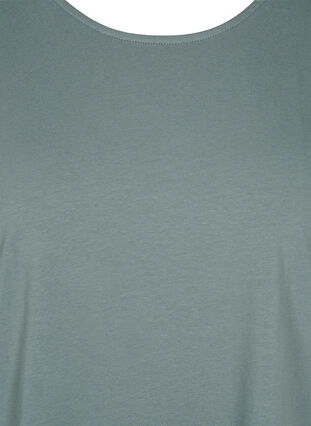 Katoenen t-shirt met strepen, Balsam Green Solid, Packshot image number 2