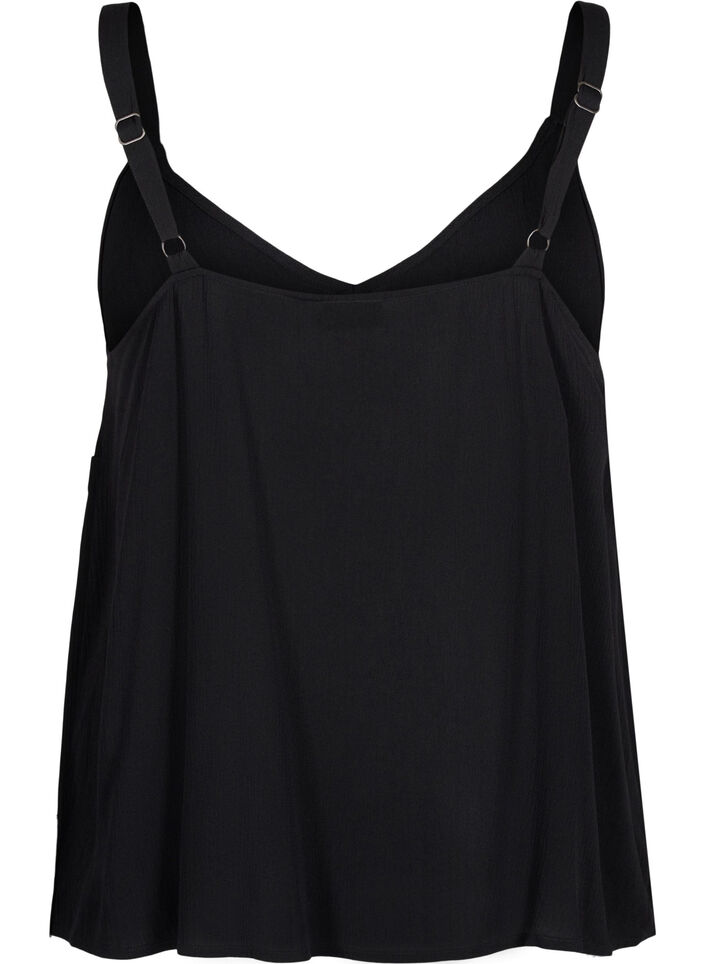 Viscose top met smalle bandjes, Black, Packshot image number 1