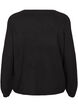 Ruimvallende gebreide blouse met ronde hals, Black, Packshot image number 1