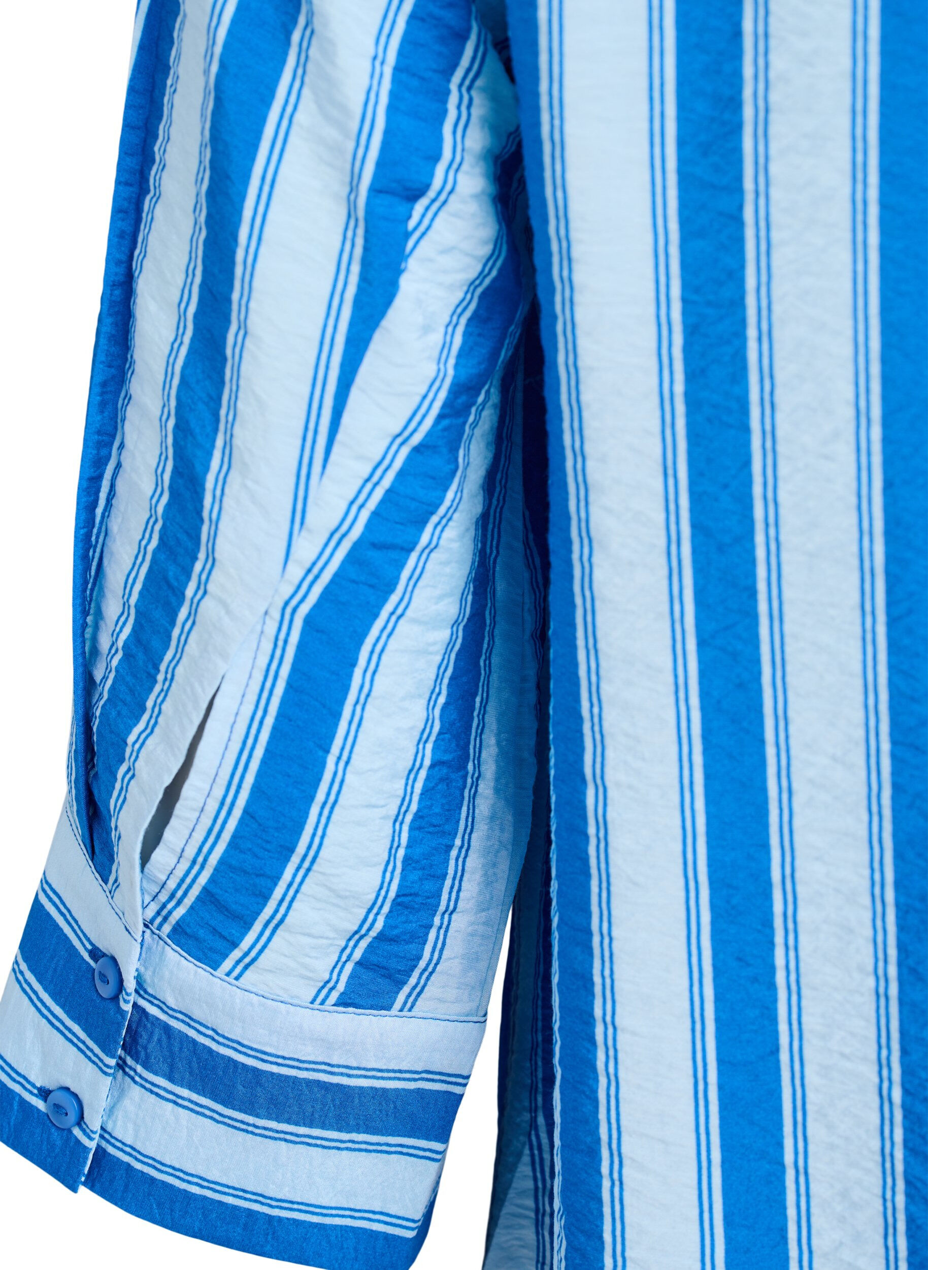 Zizzi Korte jurk met kraag en borstzak, Blauw, Packshot image number 3