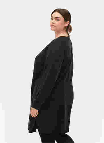 Gebreide jurk met knopen, Dark Grey Melange, Model image number 1