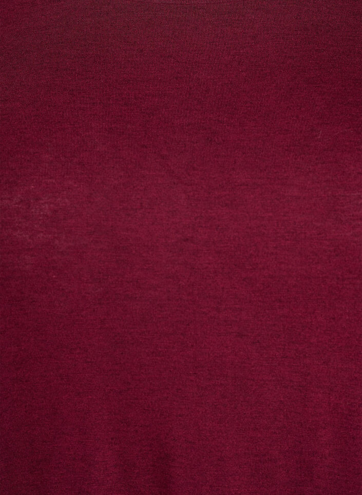Blouse met lange mouwen van wol en viscose, Donker Bordeaux, Packshot image number 2