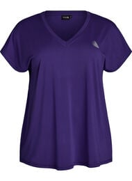 Losvallend trainings-T-shirt met V-hals, Paars
