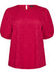 Blouse met textuur en korte mouwen, Roze, Packshot image number 0