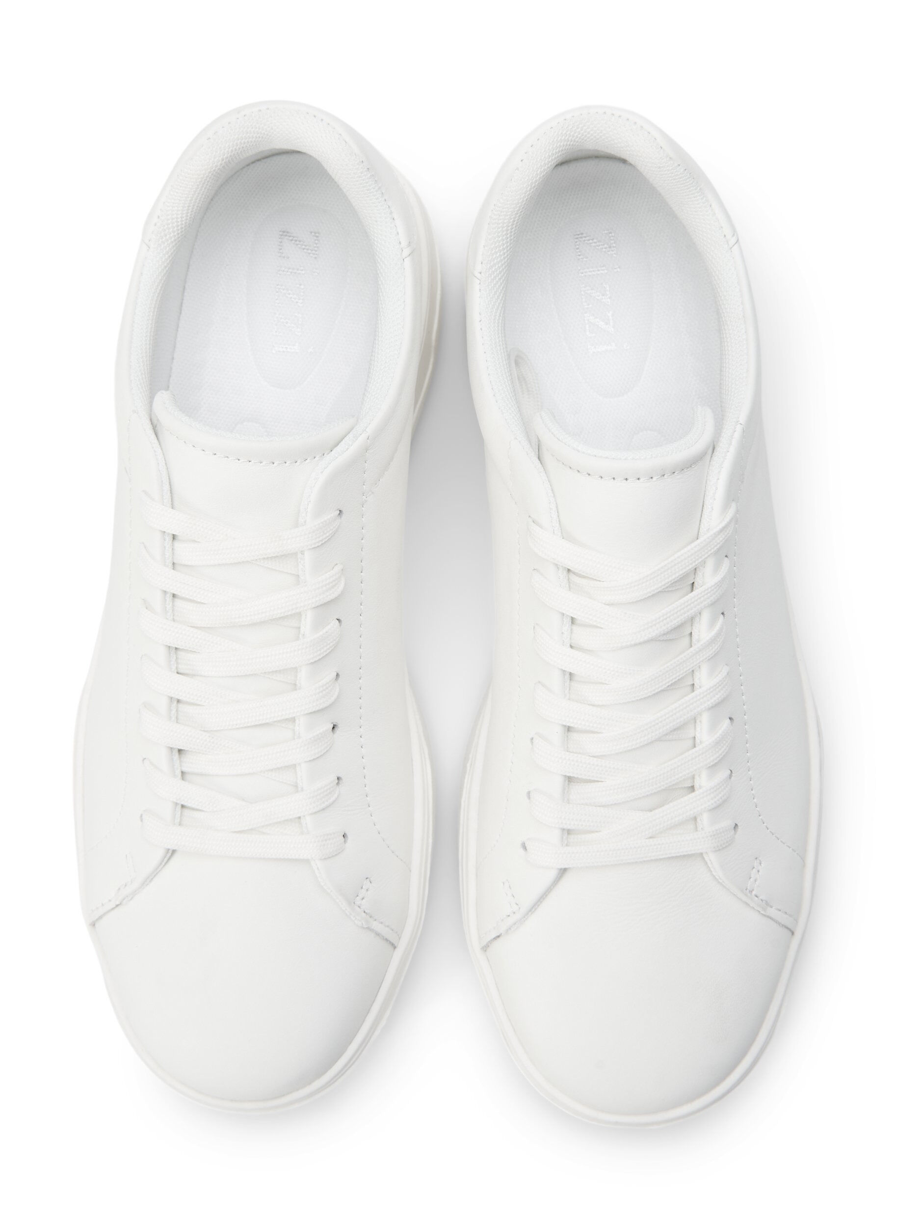 Zizzi Brede lederen sneakers, White, Packshot image number 1