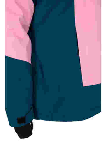 Ski jas met afneembare capuchon, Sea Pink Comb, Packshot image number 3