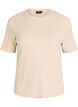 Basic rib T-shirt met ronde hals, Beige, Packshot image number 0