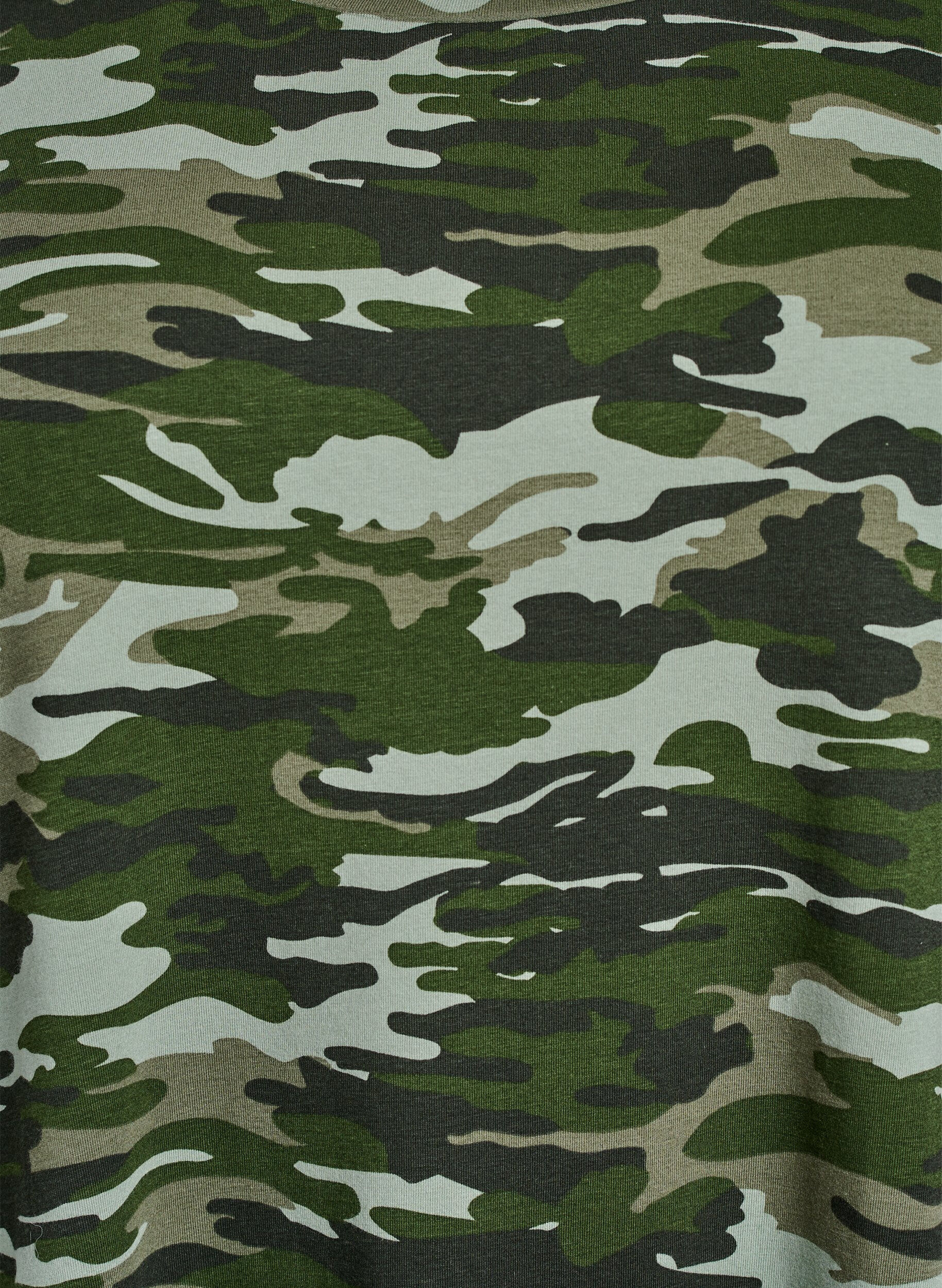 Zizzi Kort T-shirtjurkje van katoenen jersey, Groen, Packshot image number 2