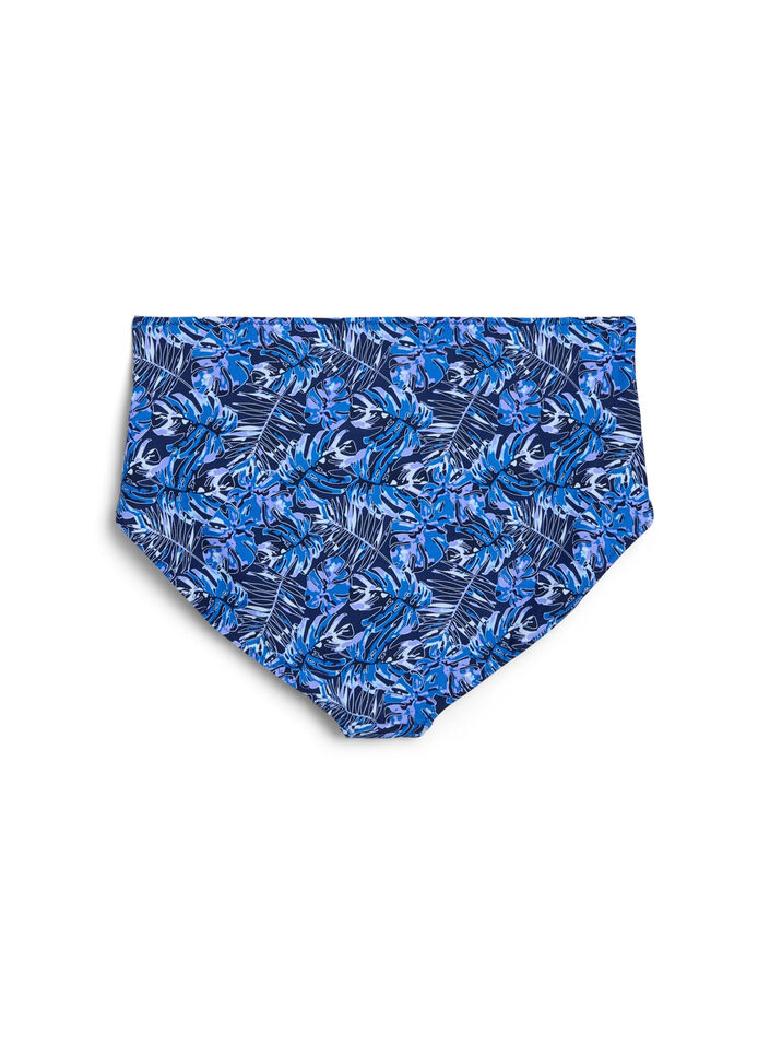 Hoge taille bikinibroekjes met patroon, Blauw, Packshot image number 1