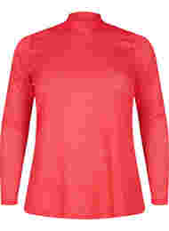 Nauwsluitende kanten blouse met lange mouwen, Hibiscus